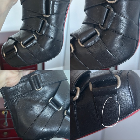 “Christian Louboutin” Nitoinimoi 120 Black Leather Lace-up Ankle Heel Boots - Picture 7 of 8